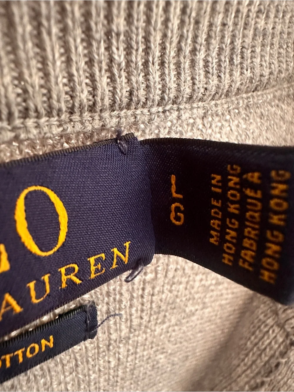 Polo Ralph Lauren Mesh-Knit Cotton Sweater Quarter-Zip size Large